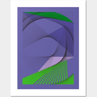 Geometric popart cool purple green Posters and Art